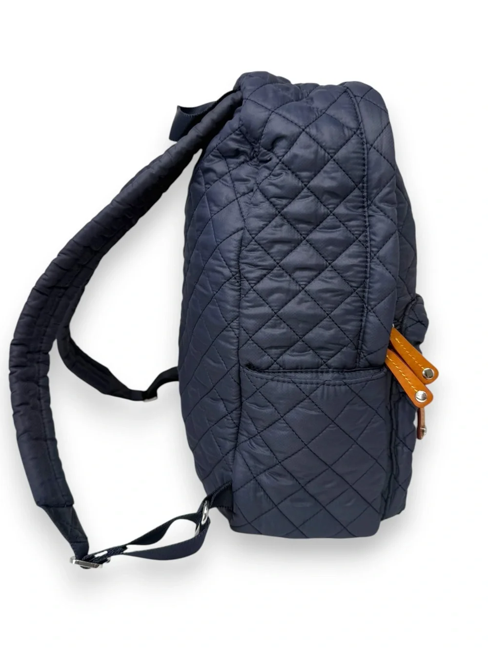 MZ Wallace City Backpack Navy Blue Zippered Quilt Women’s